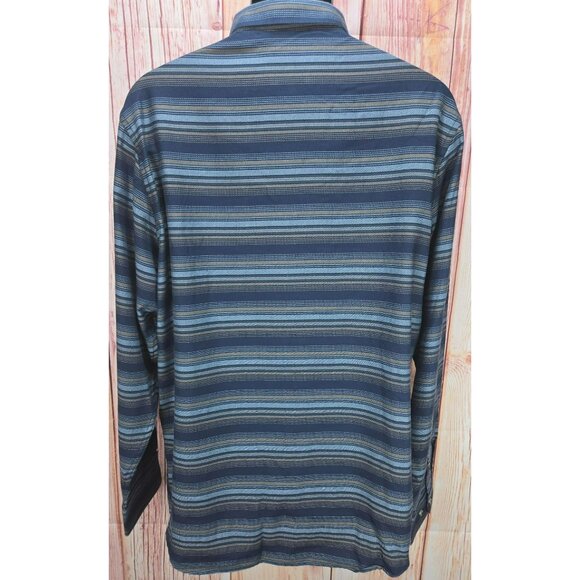 Travis Mathew Cloud Mens Large Striped Button-Up Long Sleeve Shirt - Picture 2 of 7